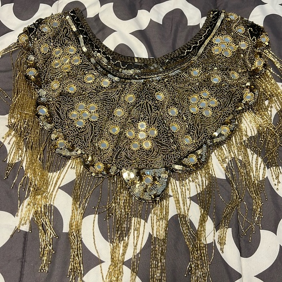 Beautiful golden jeweled chal top - Picture 1 of 1